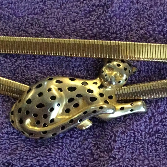 Doreen Ryan Vintage Gold Belt w/ Leopard Closure main image 6